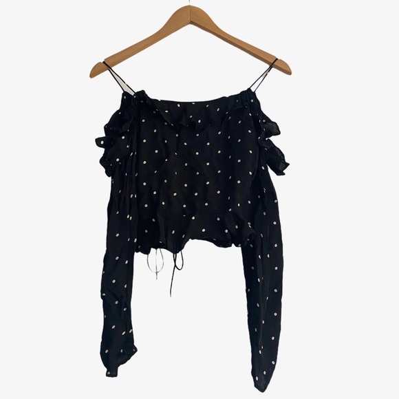 H&M TREND Off-the-Shoulder Wrap Cropped Blouse - Picture 2 of 7